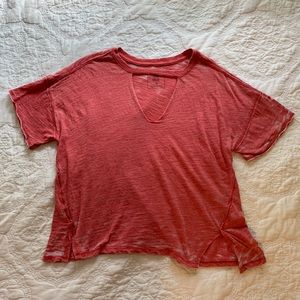 Free People flowy sheer red shirt 🌻